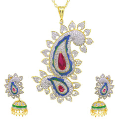 Traditional Enamelled Pendant Set