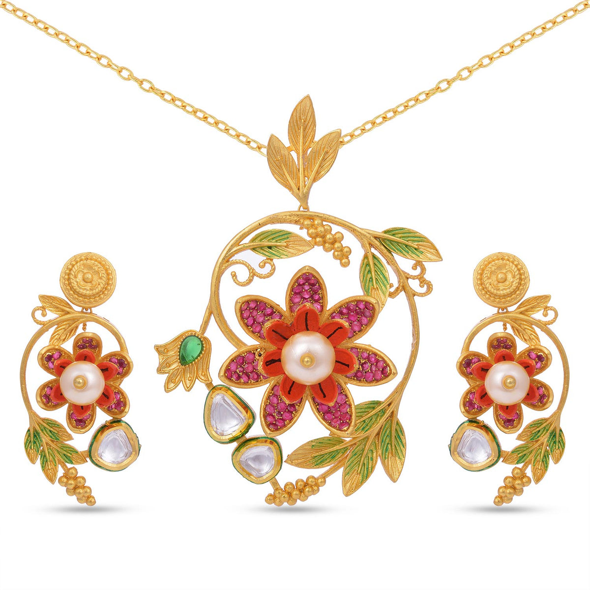 Floral Designer Pendant Set