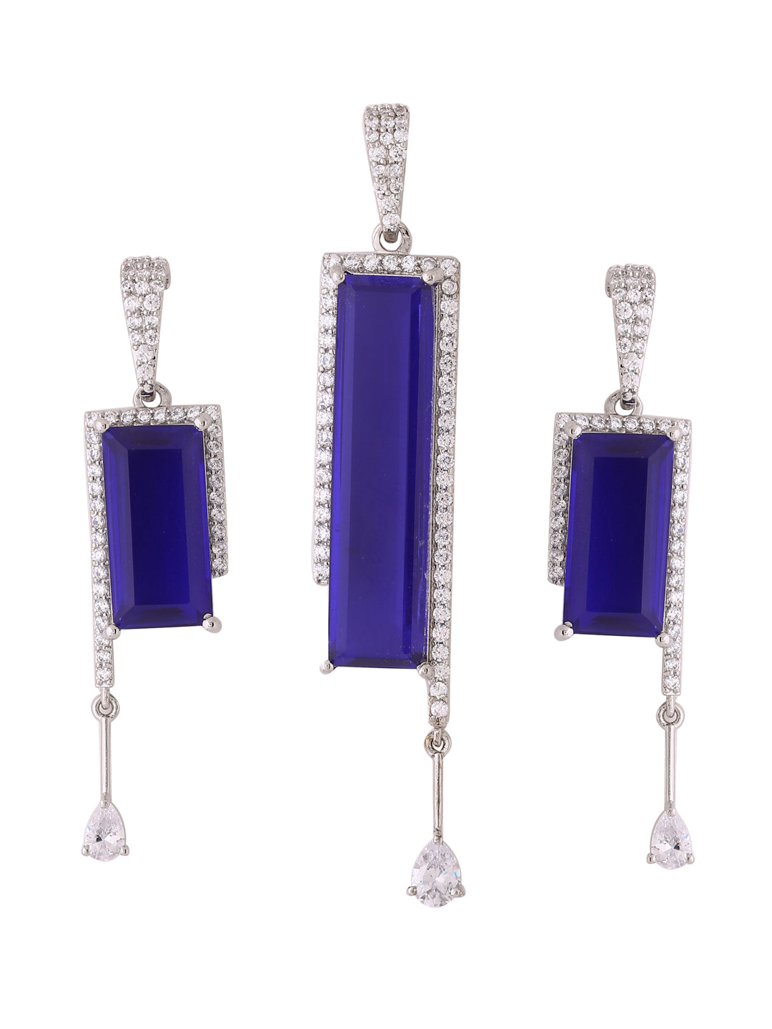 Contemporary Colored Stone Designer Pendant Set