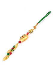 Beautiful Golden Bangle Rakhi With Chains And Coins For Women