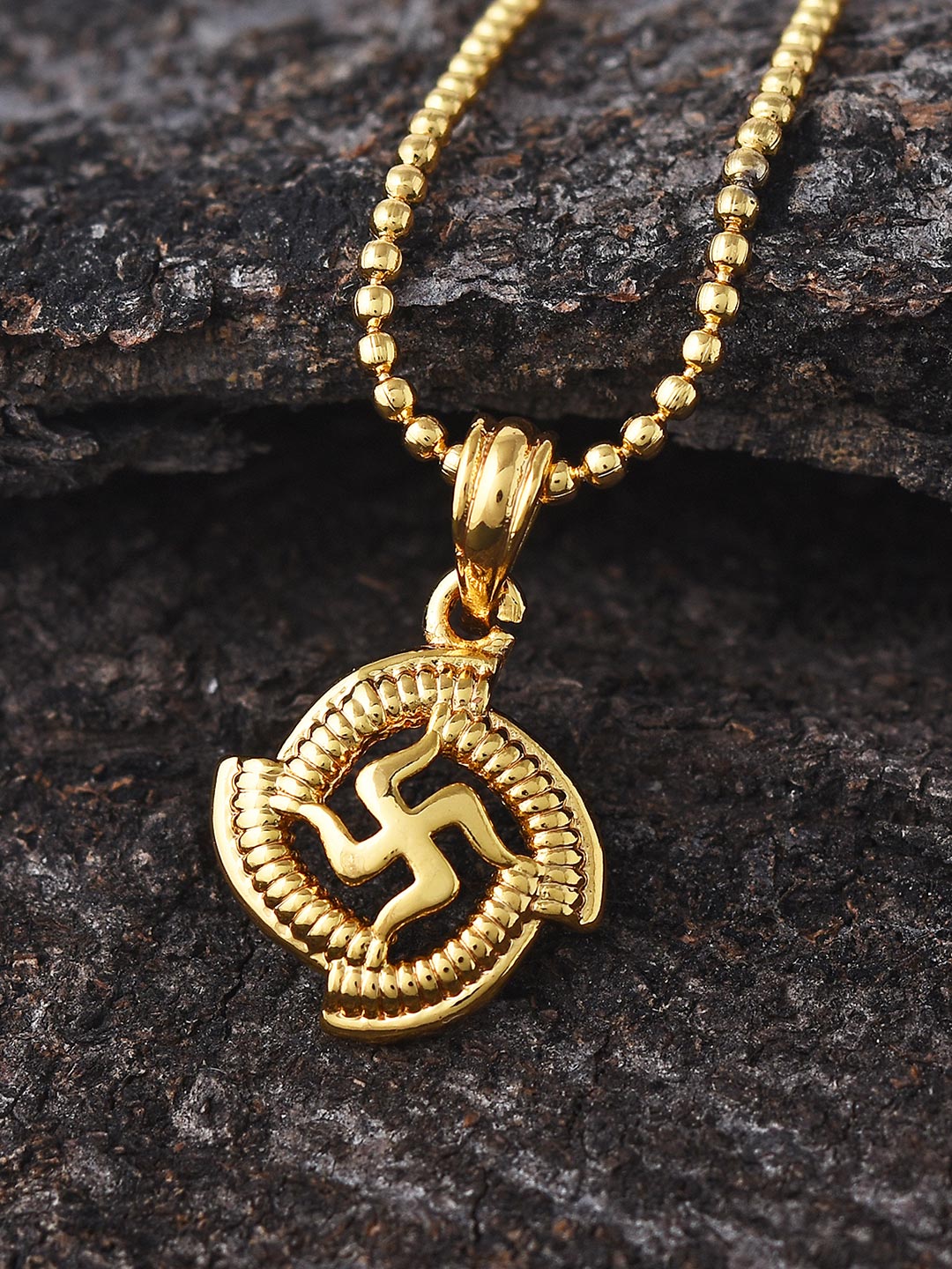 Gold on sale swastik pendant