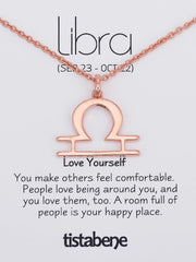 The Libra Rose Gold Plated Pendant