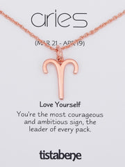 The Aries Rose Gold Plated Pendant