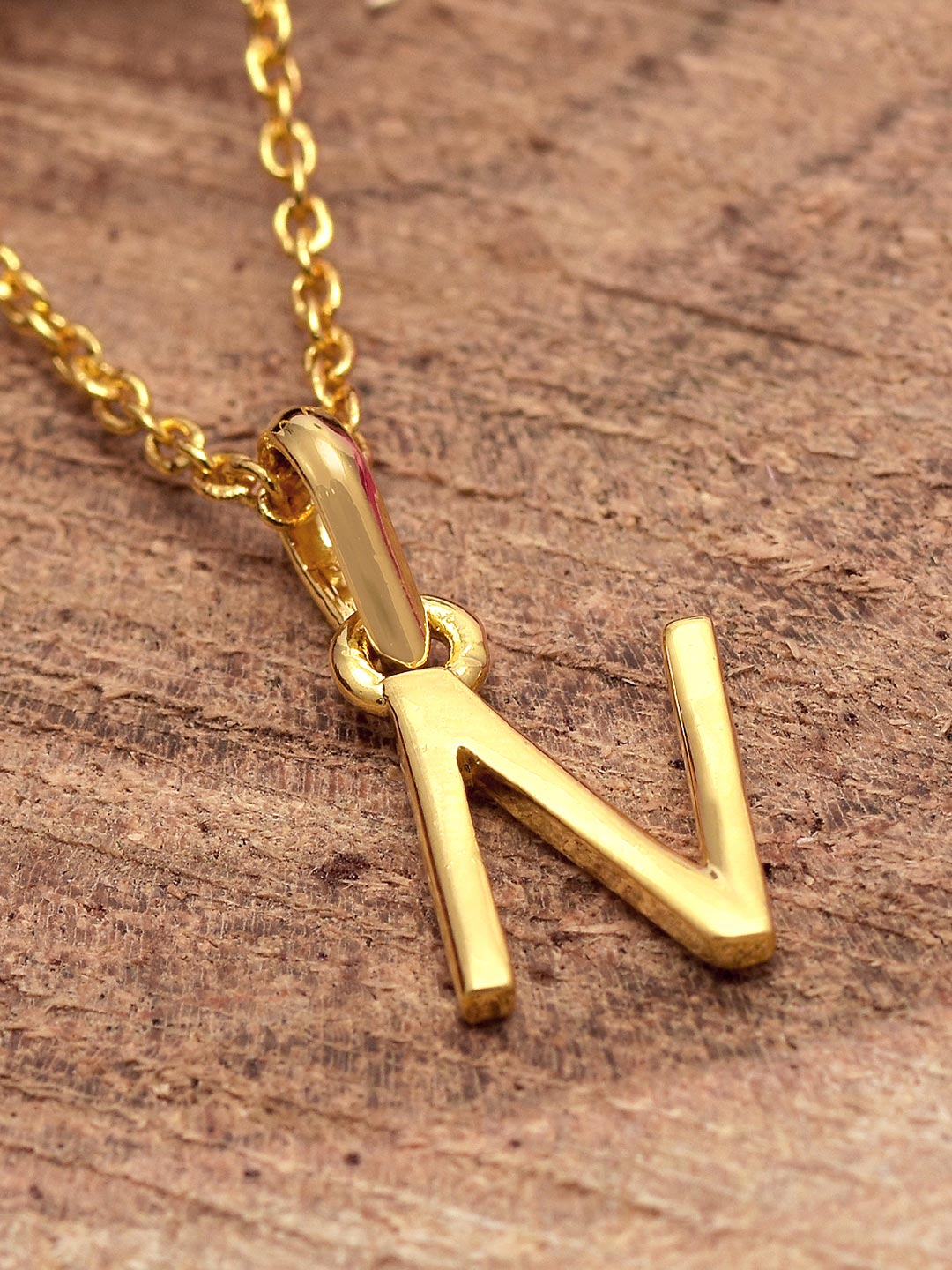 18 K Gold Plated N Pendant