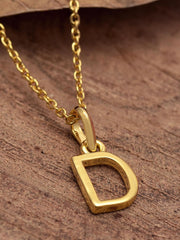 18 K Gold Plated D Pendant