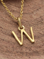 18 K Gold Plated W Pendant