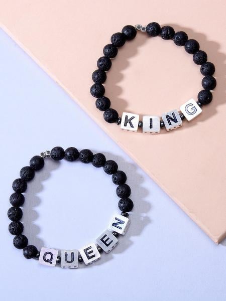 Lava Stones King Queen Bracelet