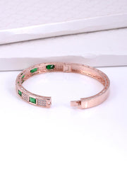 Classy Rose Gold Plated Colored Stone Bracelet