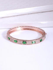 Classy Rose Gold Plated Colored Stone Bracelet