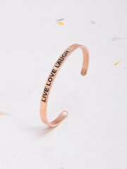 Rose Gold Plated Live Love Laugh Bracelet