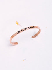 Rose Gold Plated Live Love Laugh Bracelet