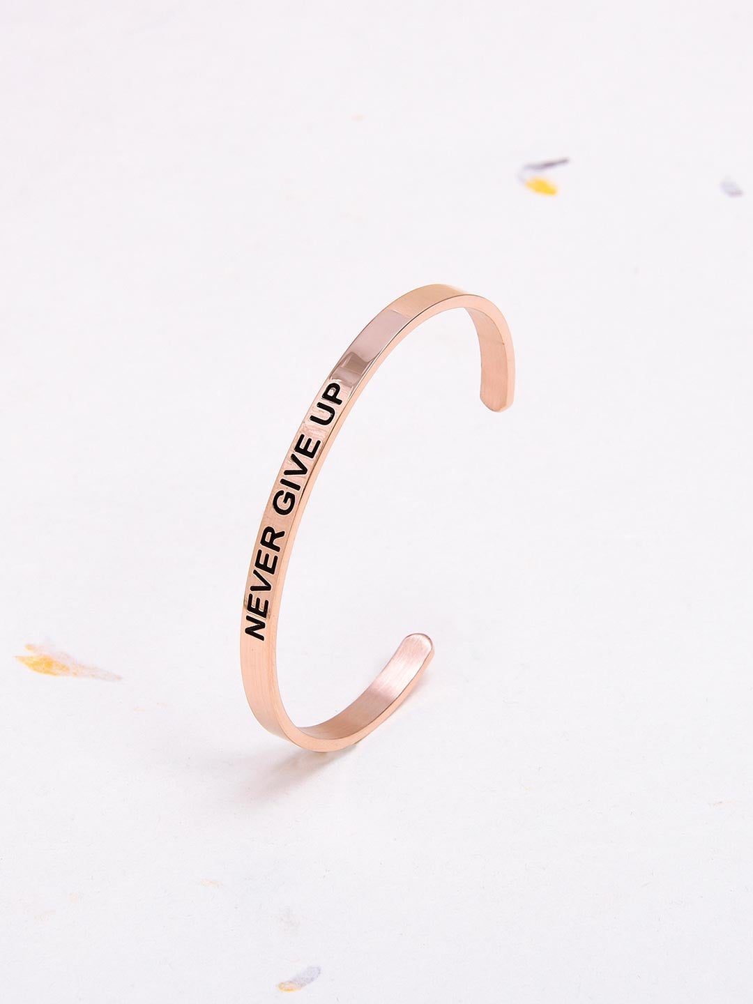 Rose Gold Plated Never Give Up Bracelet