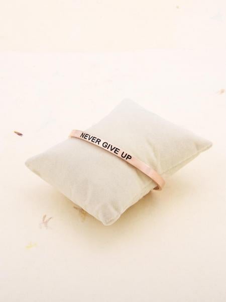 Rose Gold Plated Never Give Up Bracelet