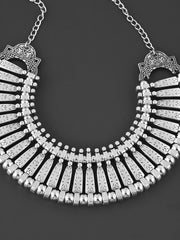 Old Silver Tribal Bib Necklace