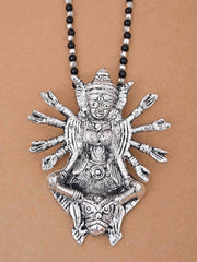 Old Silver Black Beaded Ethnic Mahagauri Necklace