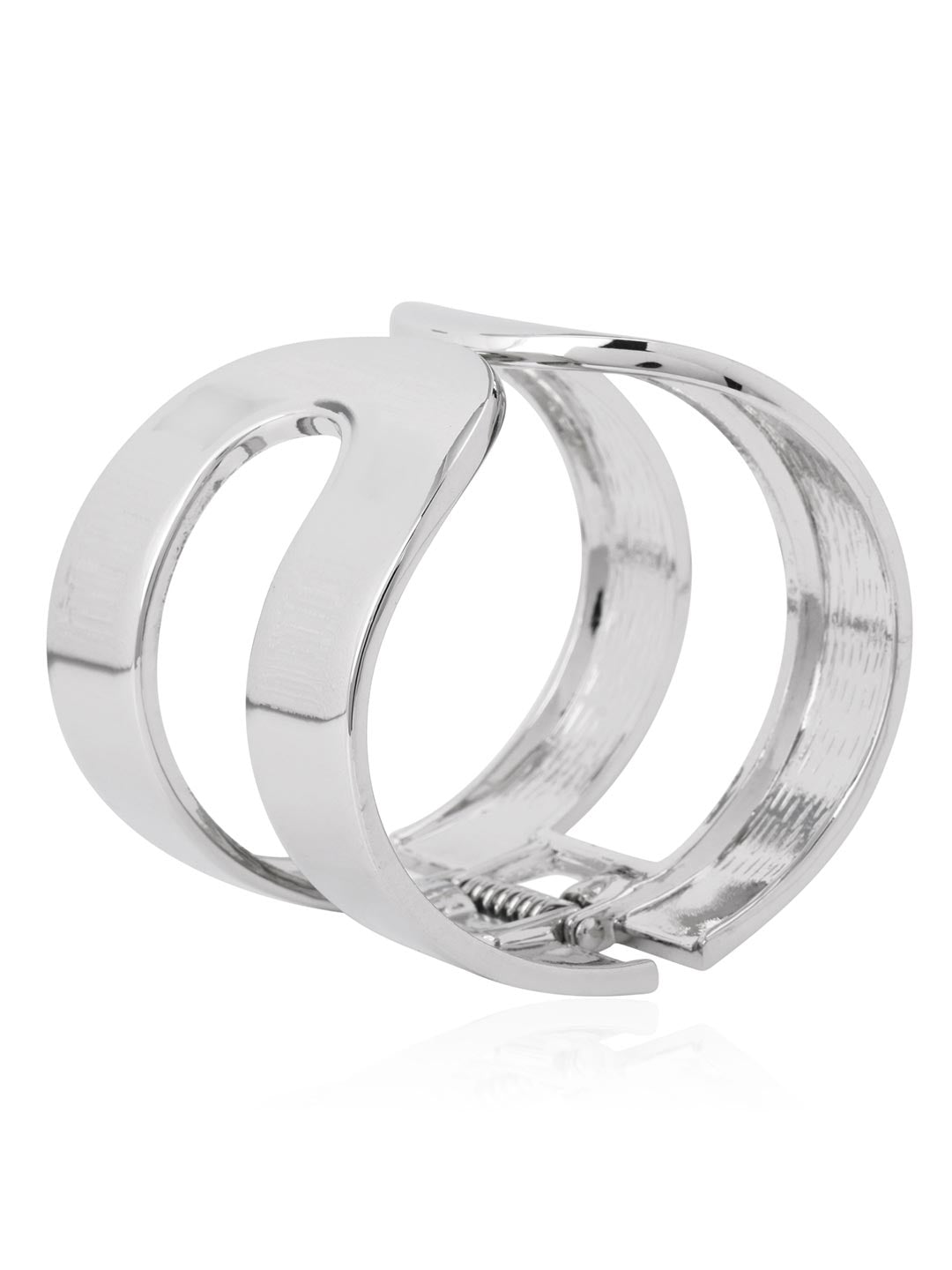 Contemporary Shiny Stylish White Rhodium Plated Cuff