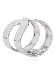 Contemporary Shiny Stylish White Rhodium Plated Cuff