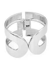 Contemporary Shiny Stylish White Rhodium Plated Cuff