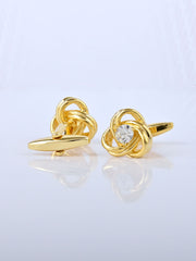 American Diamond studded gold plated cufflink