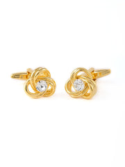 American Diamond studded gold plated cufflink