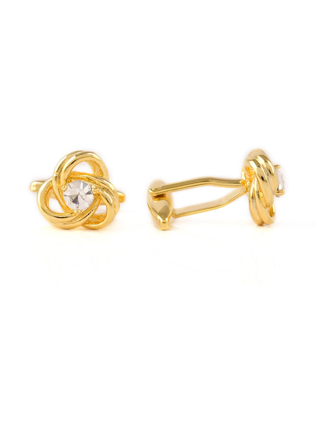 American Diamond studded gold plated cufflink