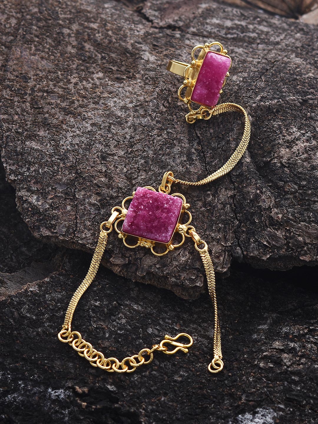 Pink Drusies Chains Hathphool