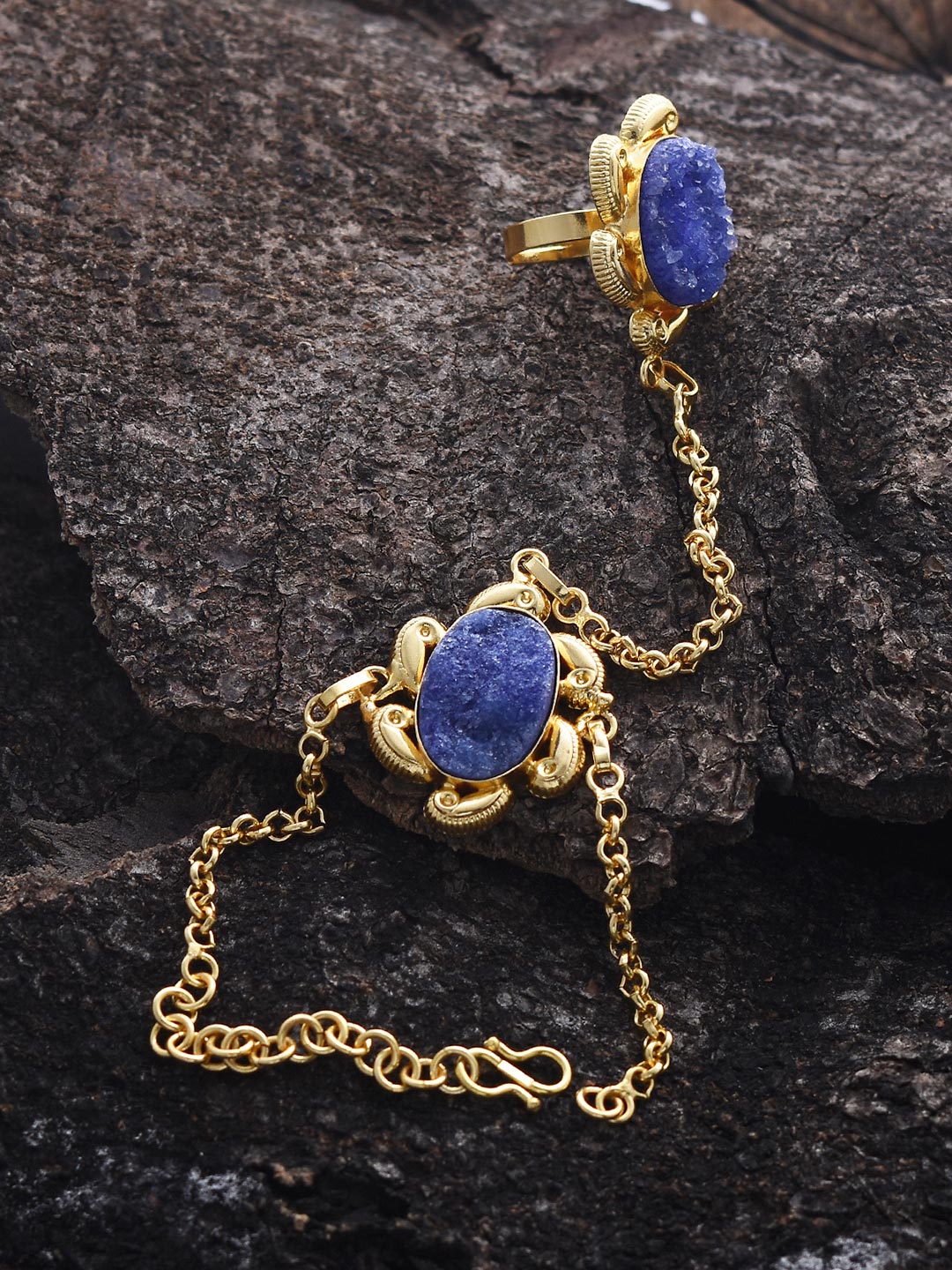Blue Drusy and Chains Hathphool