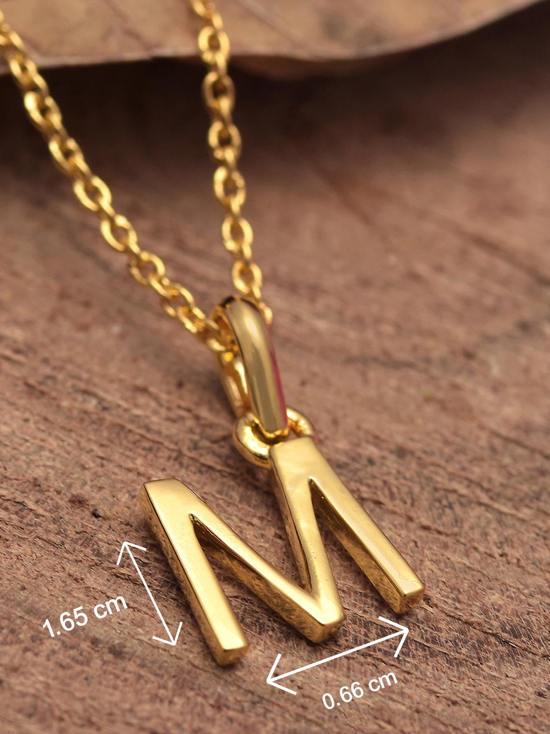 18 K Gold Plated M Pendant