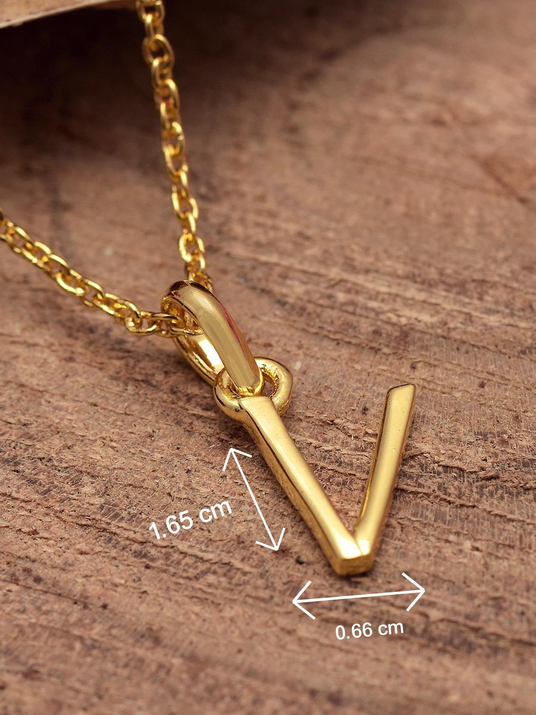 18 K Gold Plated V Pendant