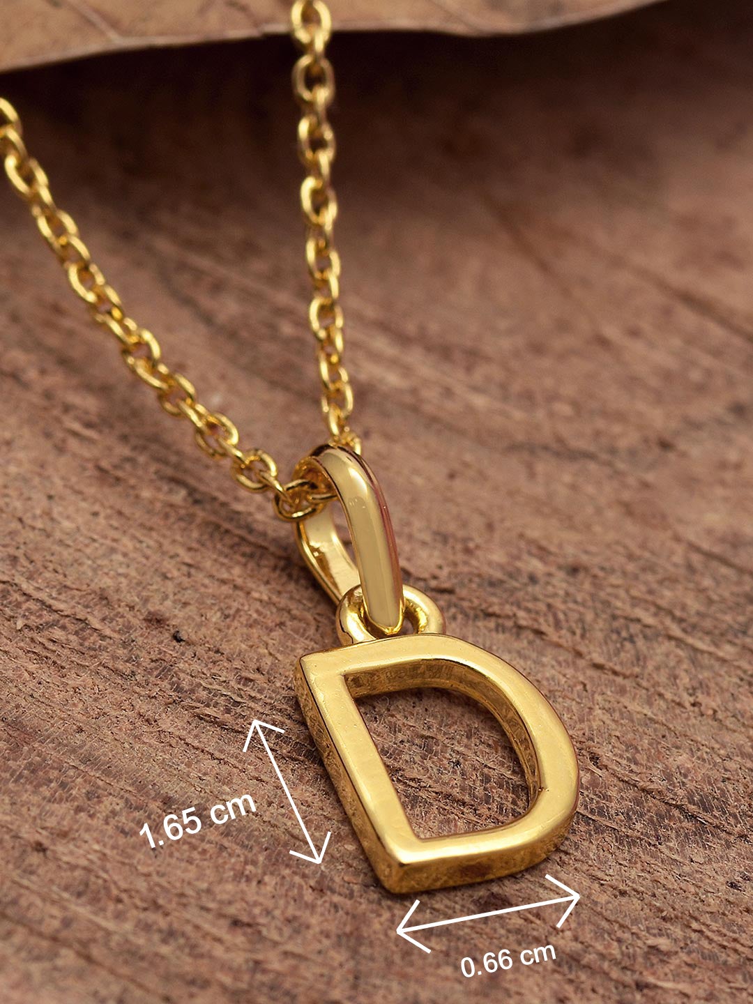 18 K Gold Plated D Pendant