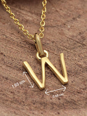 18 K Gold Plated W Pendant