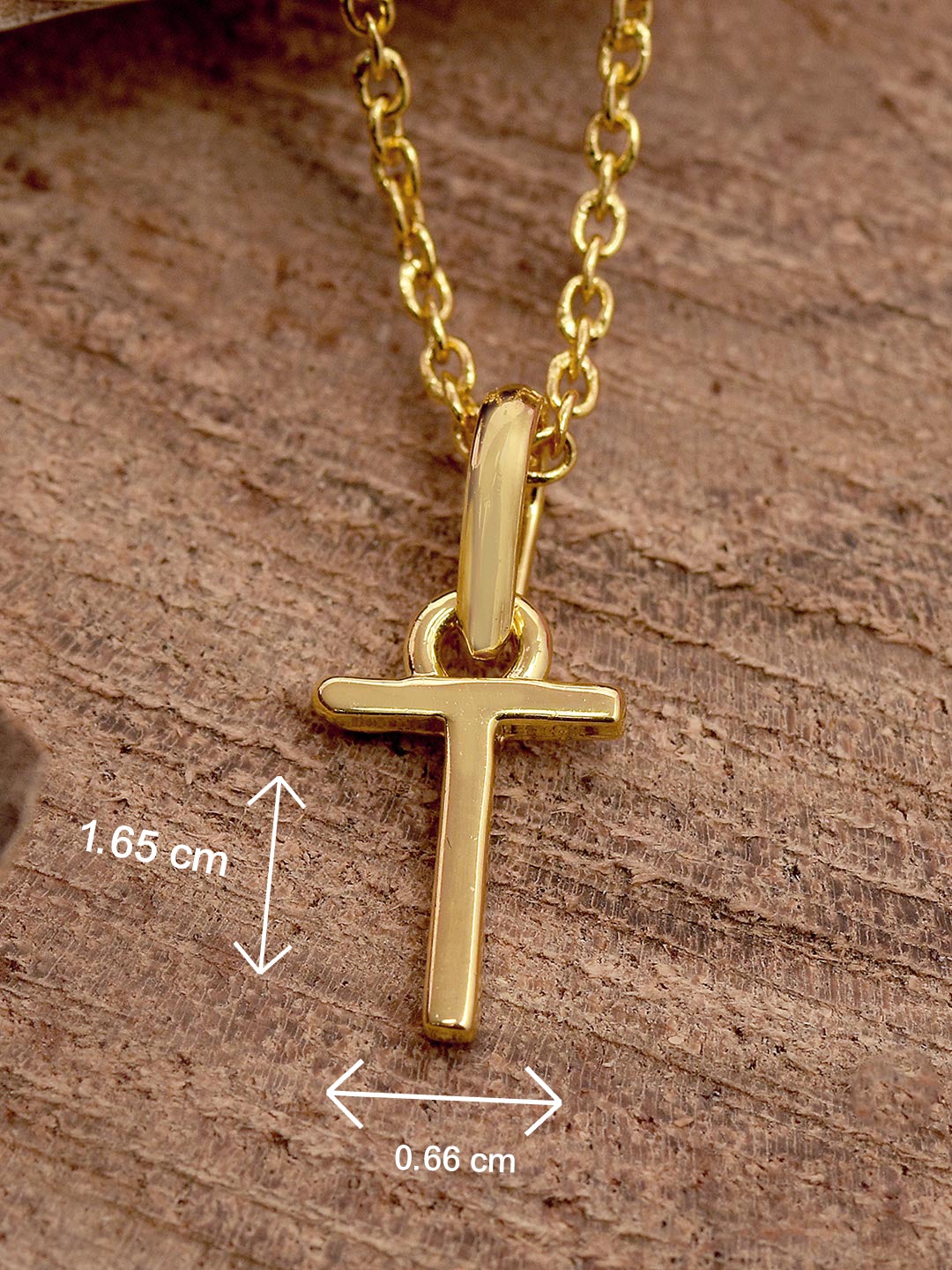 18 K Gold Plated T Pendant