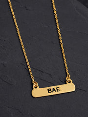 18 K Gold Plated Bae Pendant