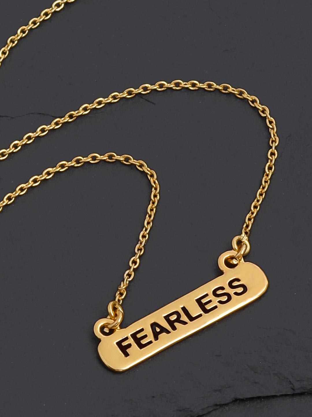 18 K Gold Plated Fearless Pendant