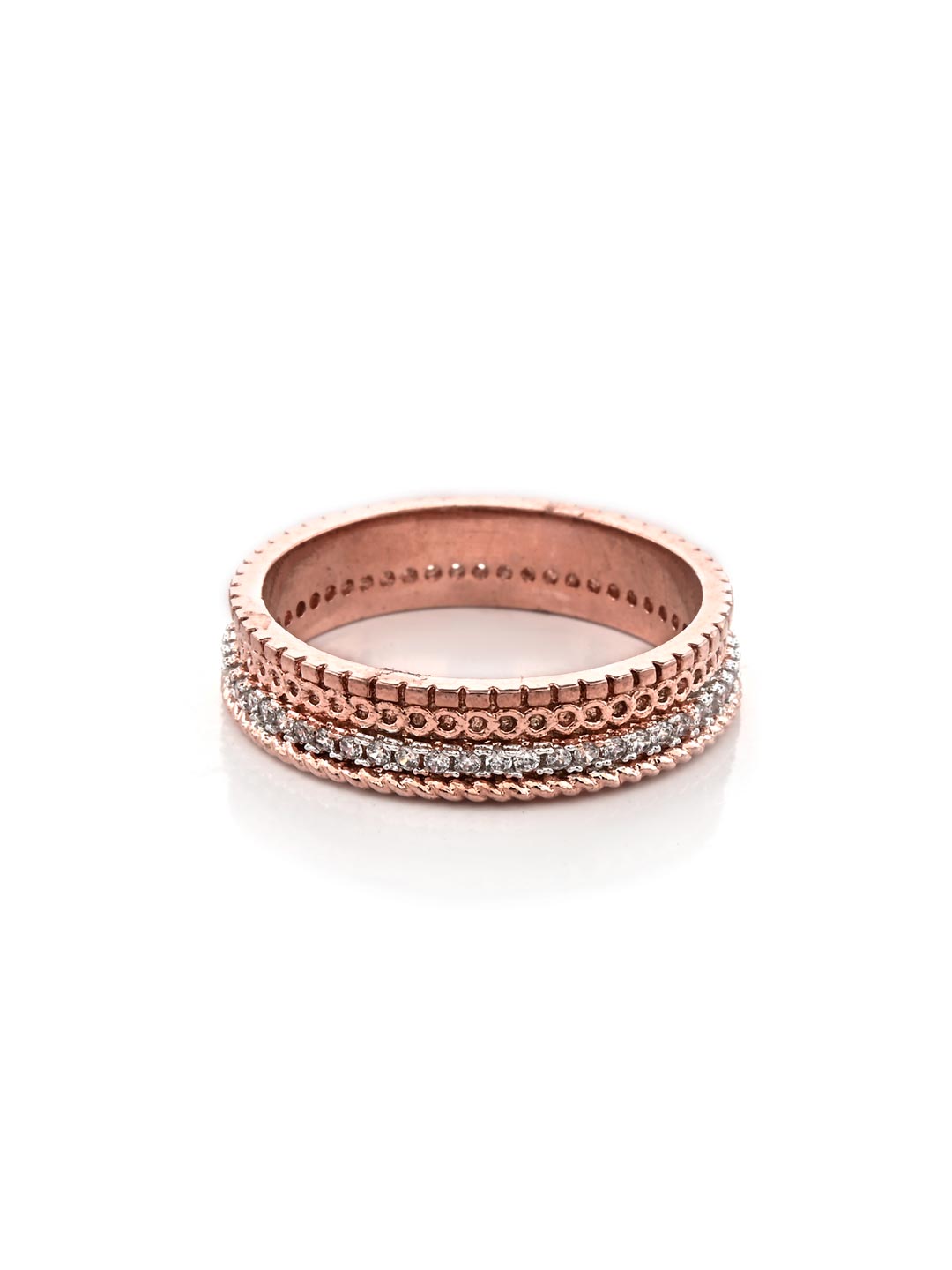 Textured Rose Gold Plated Band Ring