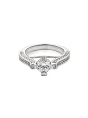 Designer White Rhodium Plated Solitaire Ring