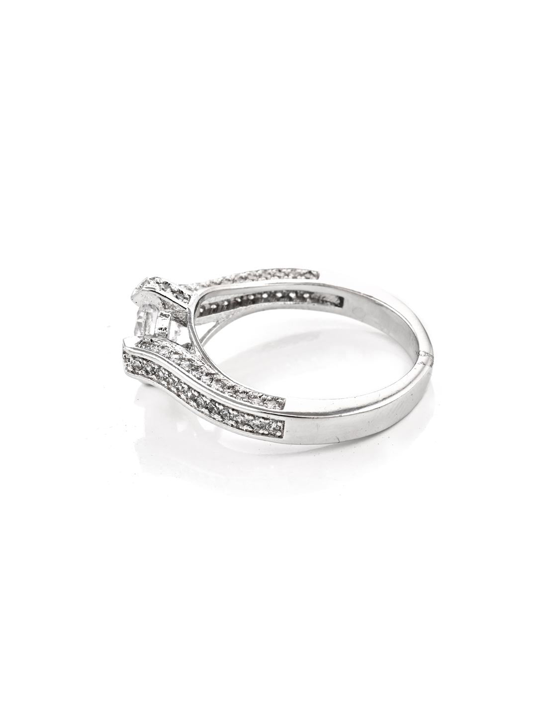 Designer White Rhodium Plated Solitaire Ring