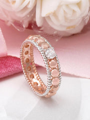 Contemporary Designer Rose Gold Plated Ring