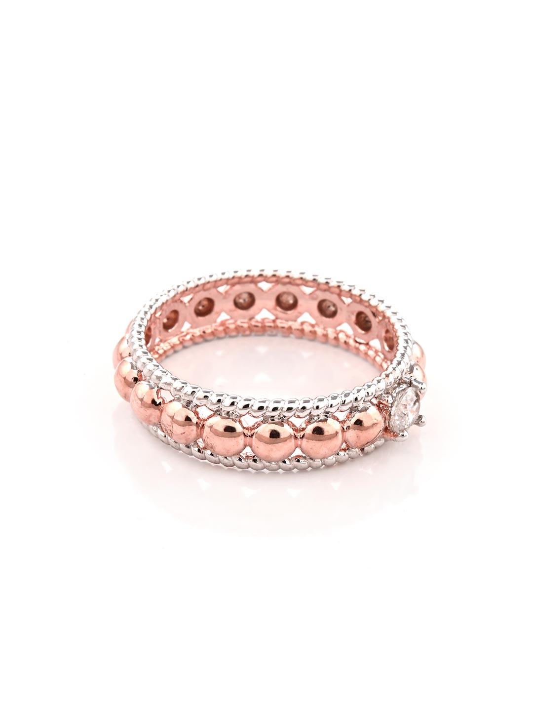 Contemporary Designer Rose Gold Plated Ring