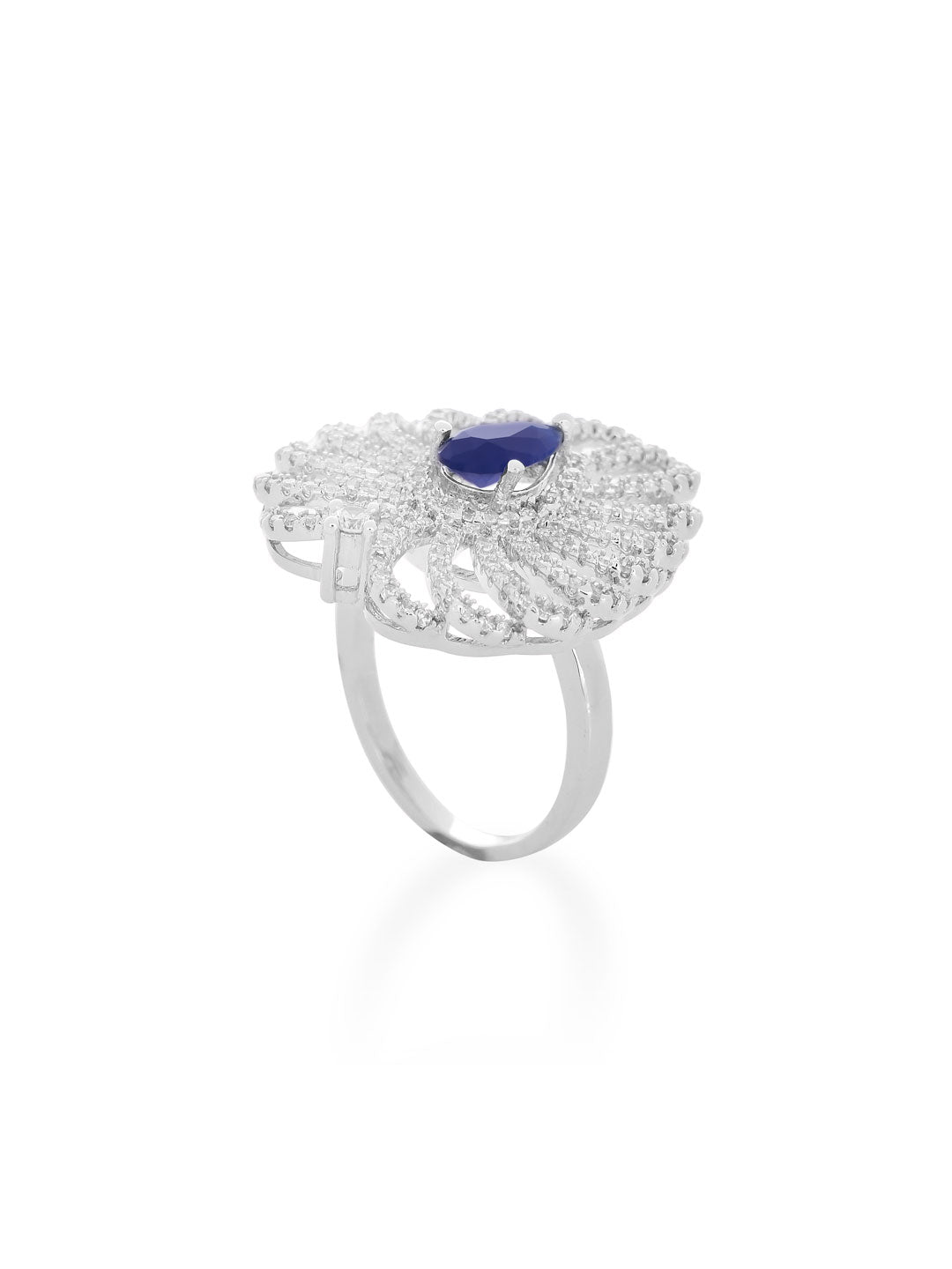 Contemporary International Diamonds Cocktail Ring